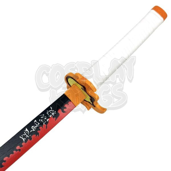 DEMON SLAYER SWORD KYOJURO RENGOKU WOOD KATANA COSPLAY SAFE - Image 7