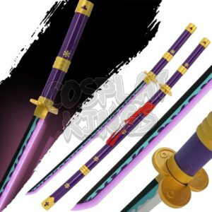 LED LIGHT UP ONE PIECE RORONOA ZORO KATANA PURPLE ENMA RECHARGEABLE PRUPLE BLADE COSPLAY SAFE