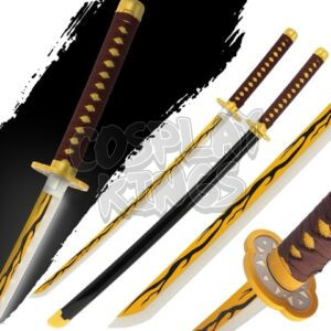 LED LIGHT UP DEMON SLAYER SWORD ZENITSU AGATUMA KATANA BLACK SHEATH RECHARGEABLE COSPLAY SAFE