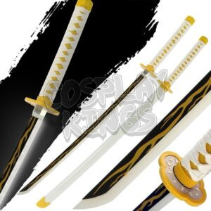 LED LIGHT UP DEMON SLAYER SWORD ZENITSU AGATSUMA KATANA WHITE SHEATH RECHARGEABLE COSPLAY SAFE WHITE BLADE