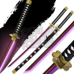 LED LIGHT UP ONE PIECE SWORD RORONOA ZORO SHUSUI KATANA PURPLE RECHARGEABLE PURPLE BLADE COSPLAY SAFE