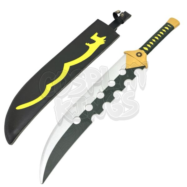 7 DEADLY SINS DAGGER MELIODAS WOOD LOSTVAYNE WITH SHEATH COSPLAY SAFE - Image 2